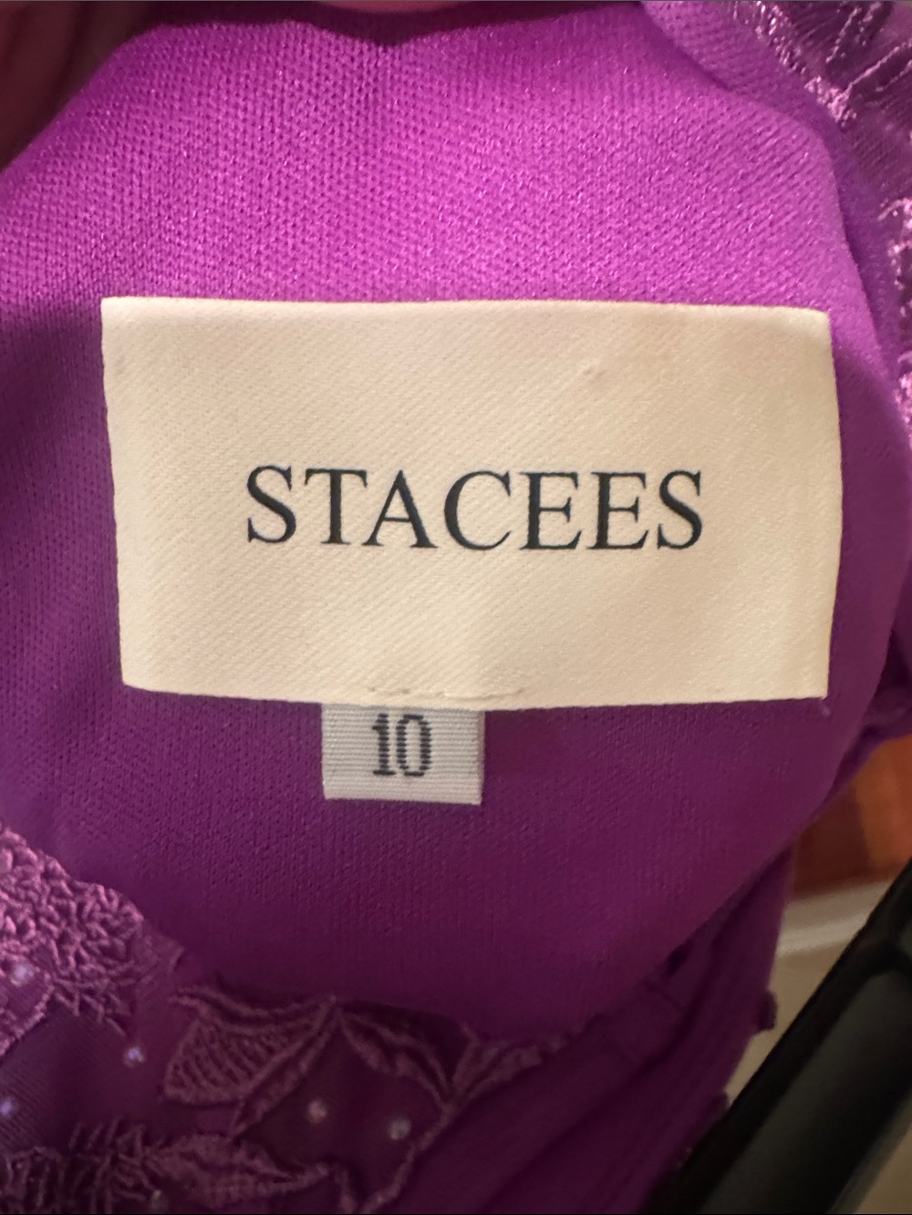 Strapless Purple Beaded Floral Corset Cocktail Dress - Picture 2 of 4